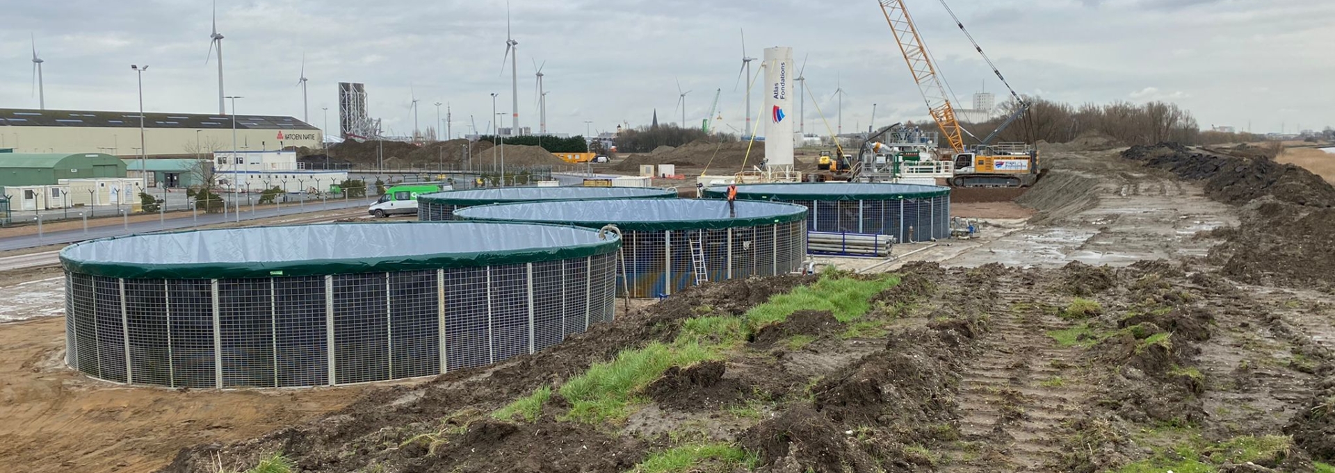 Mobile storage silos for Bentonite in Antwerp