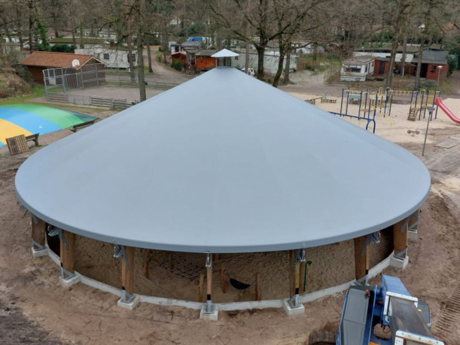 Membrane covering seen from above