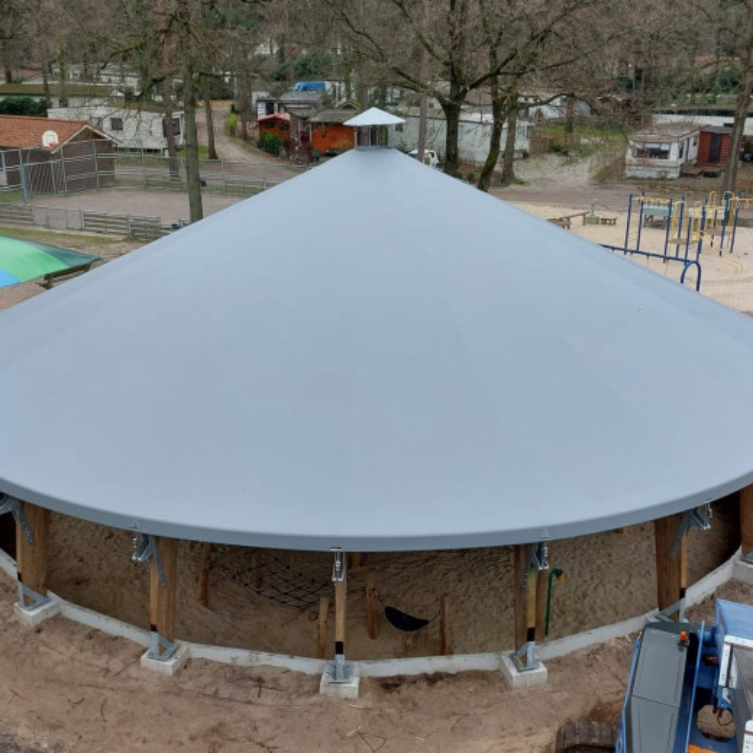 Membrane covering seen from above