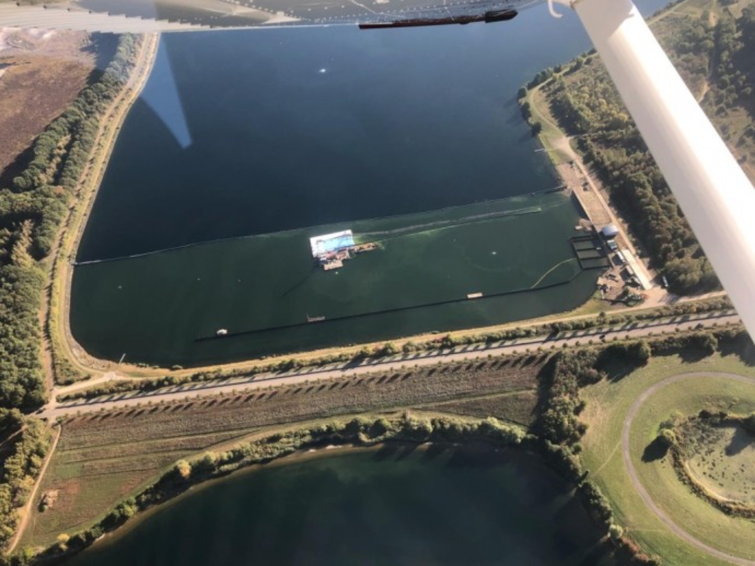 Aerial photo of separation construction at De Lange Vlieter