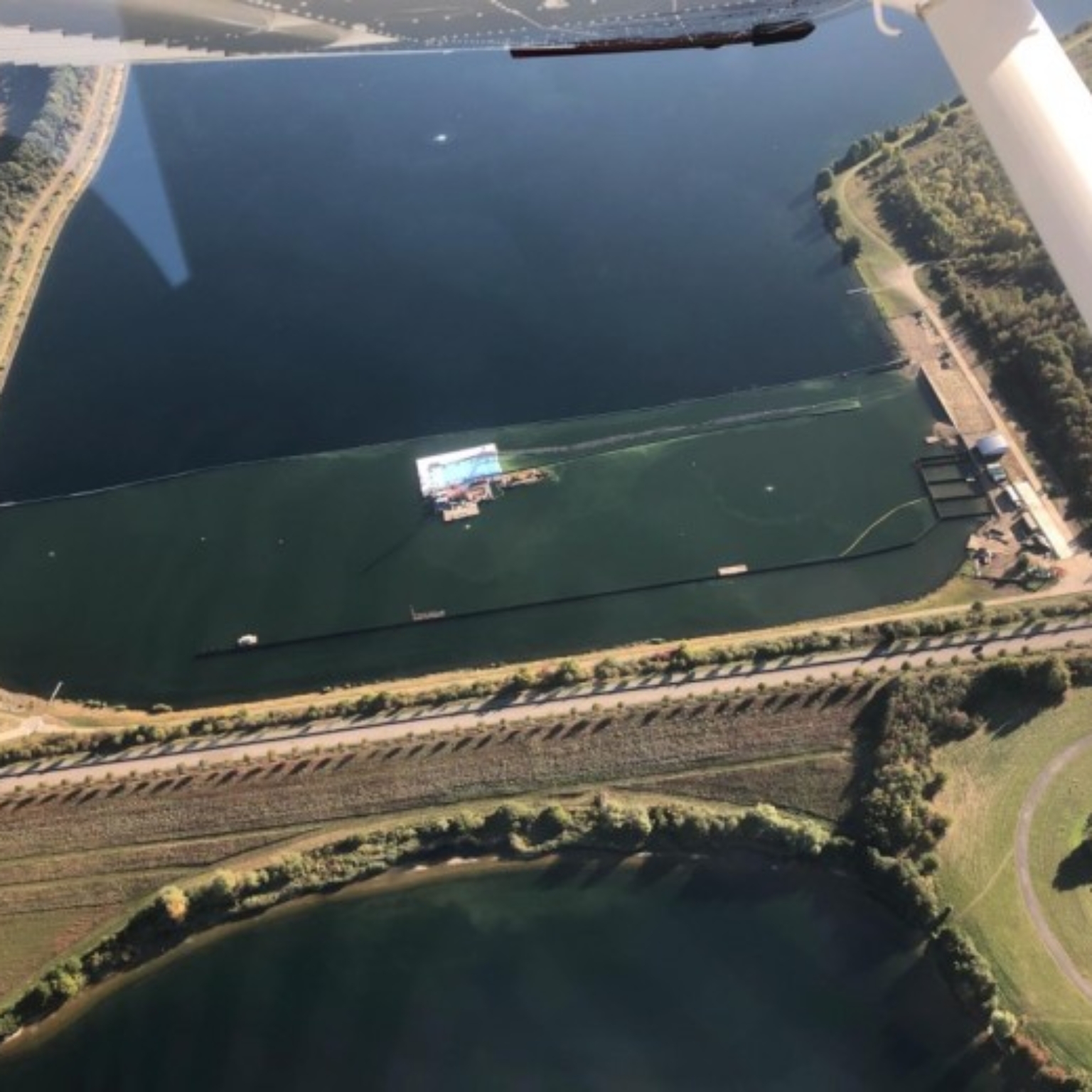 Aerial photo of separation construction at De Lange Vlieter