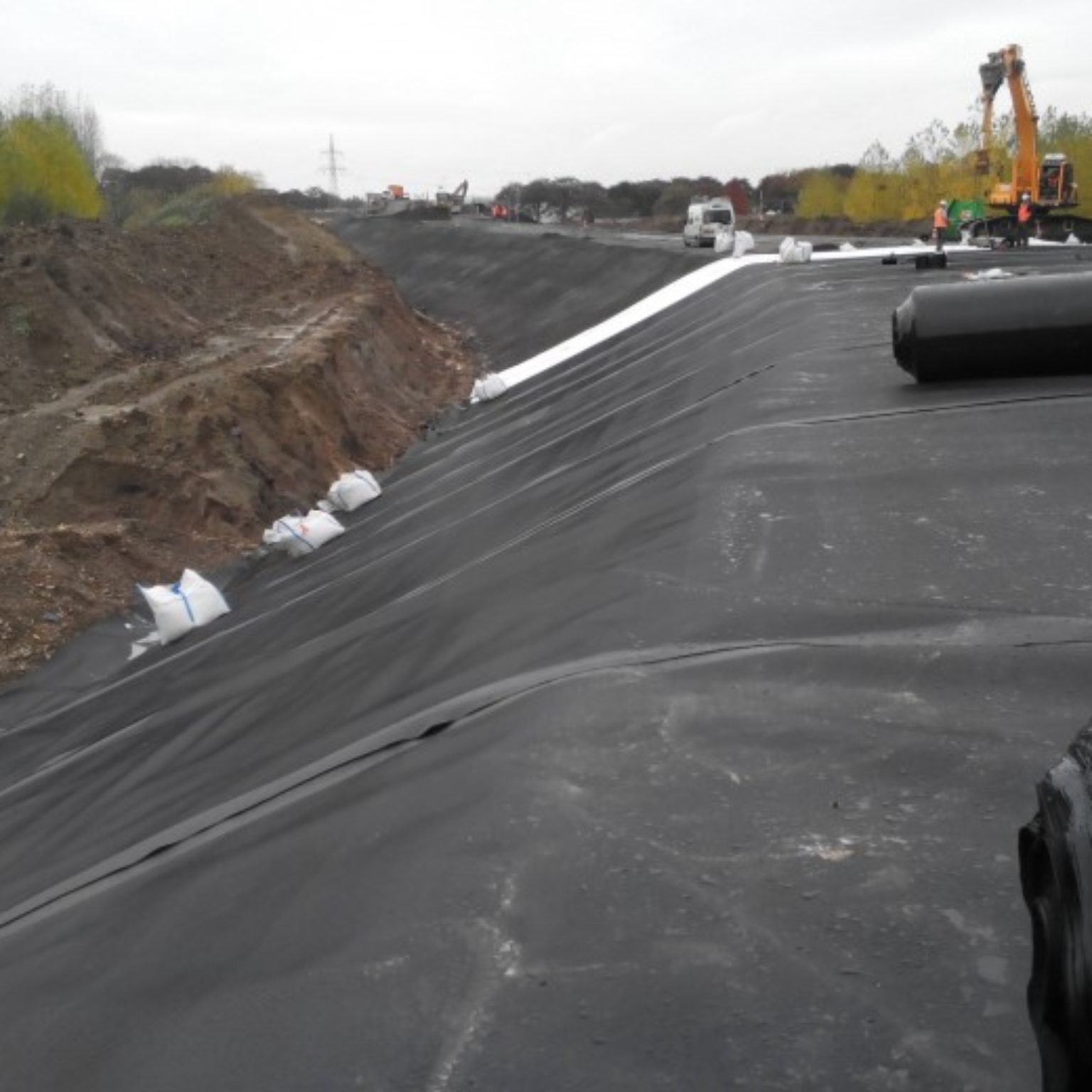 Waste incinerator ash sealing A2 with membrane