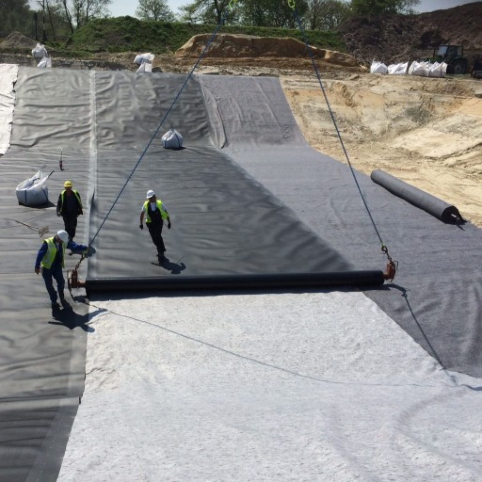 Membrane rolls at the Central Axis project