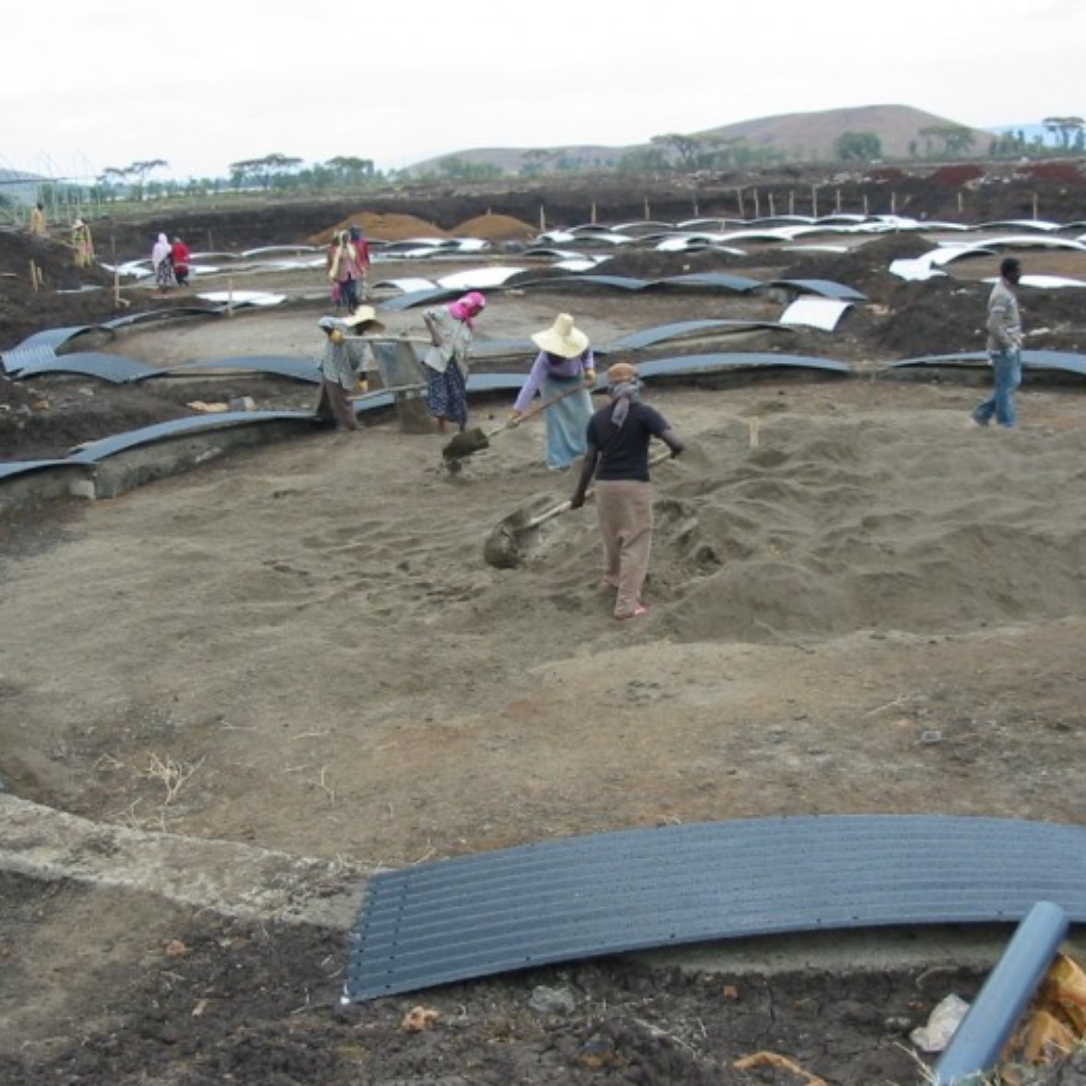 Opbouw van de watersilo's in Ethiopië