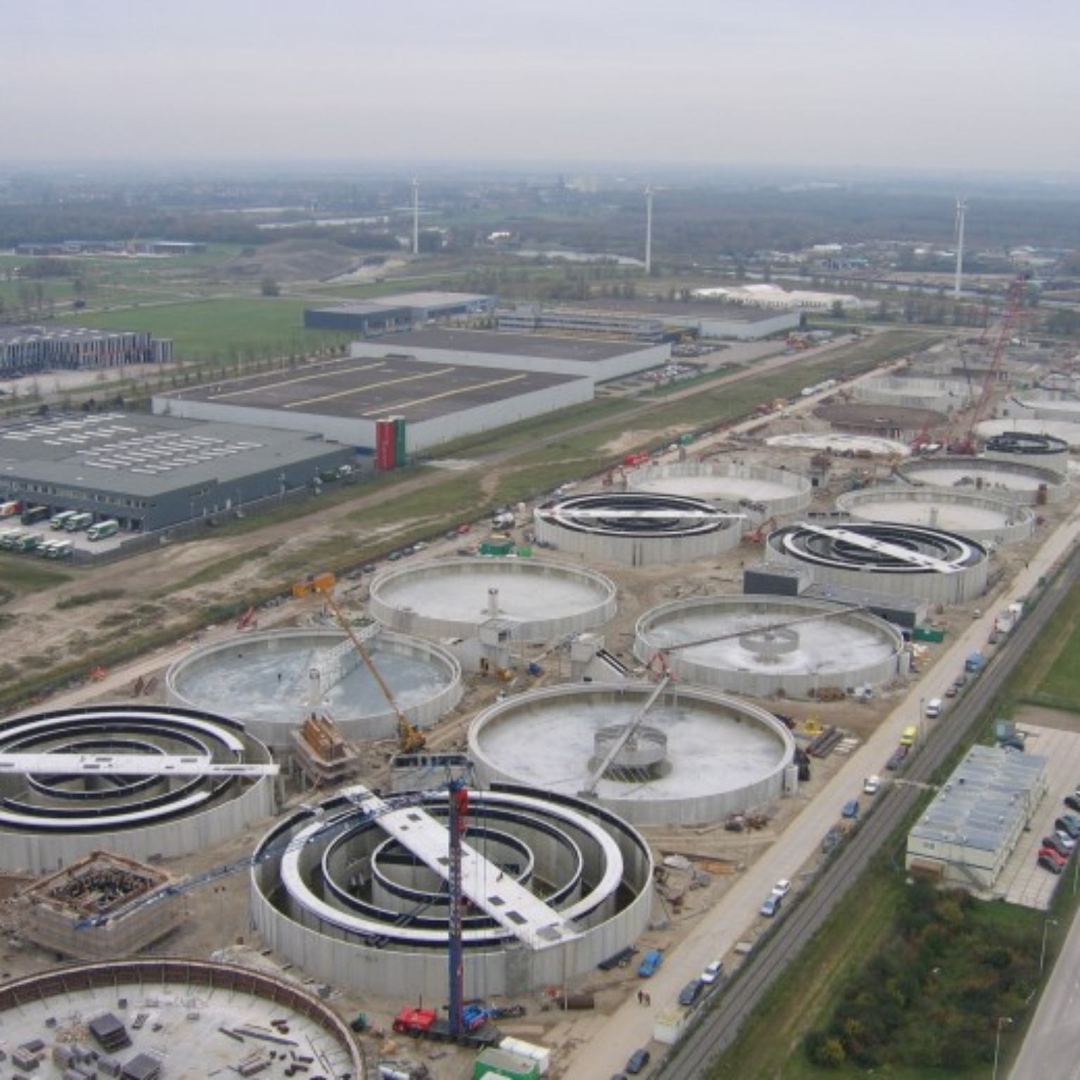 Aerial photo of concrete protection in Amsterdam