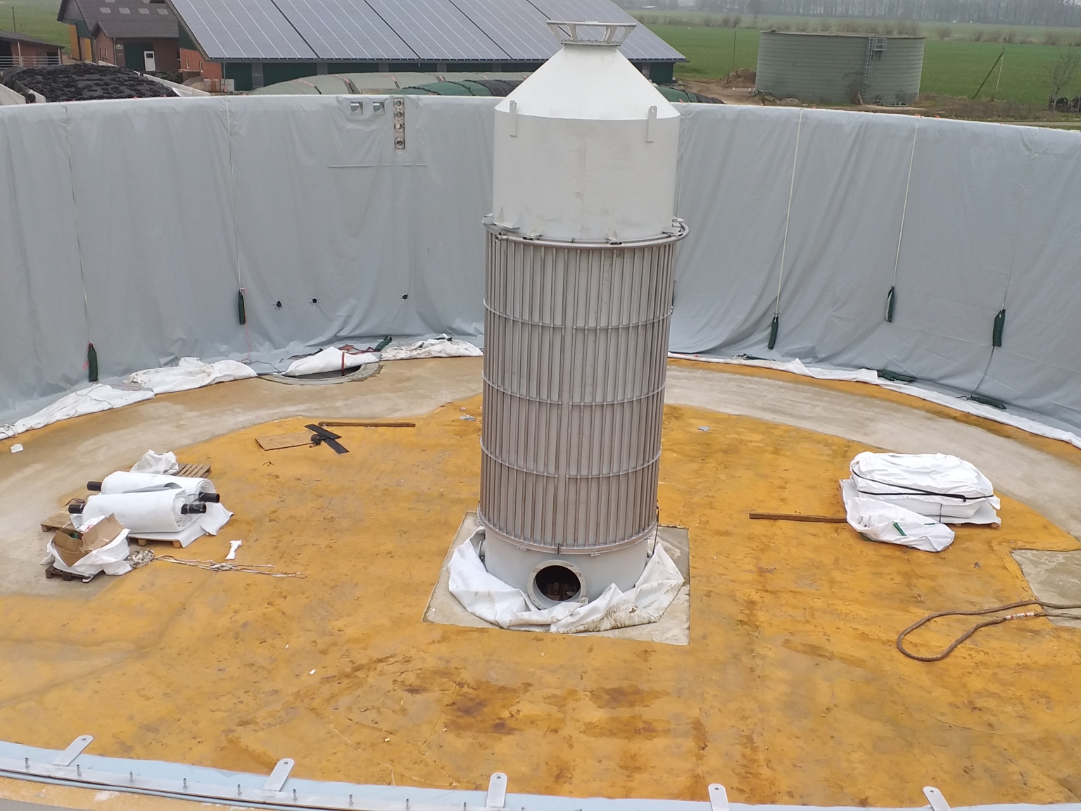 Biogas silo bekleed met prefab pvc liner