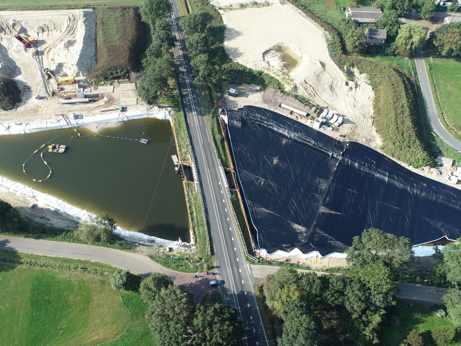 N348 underpass construction aerial view