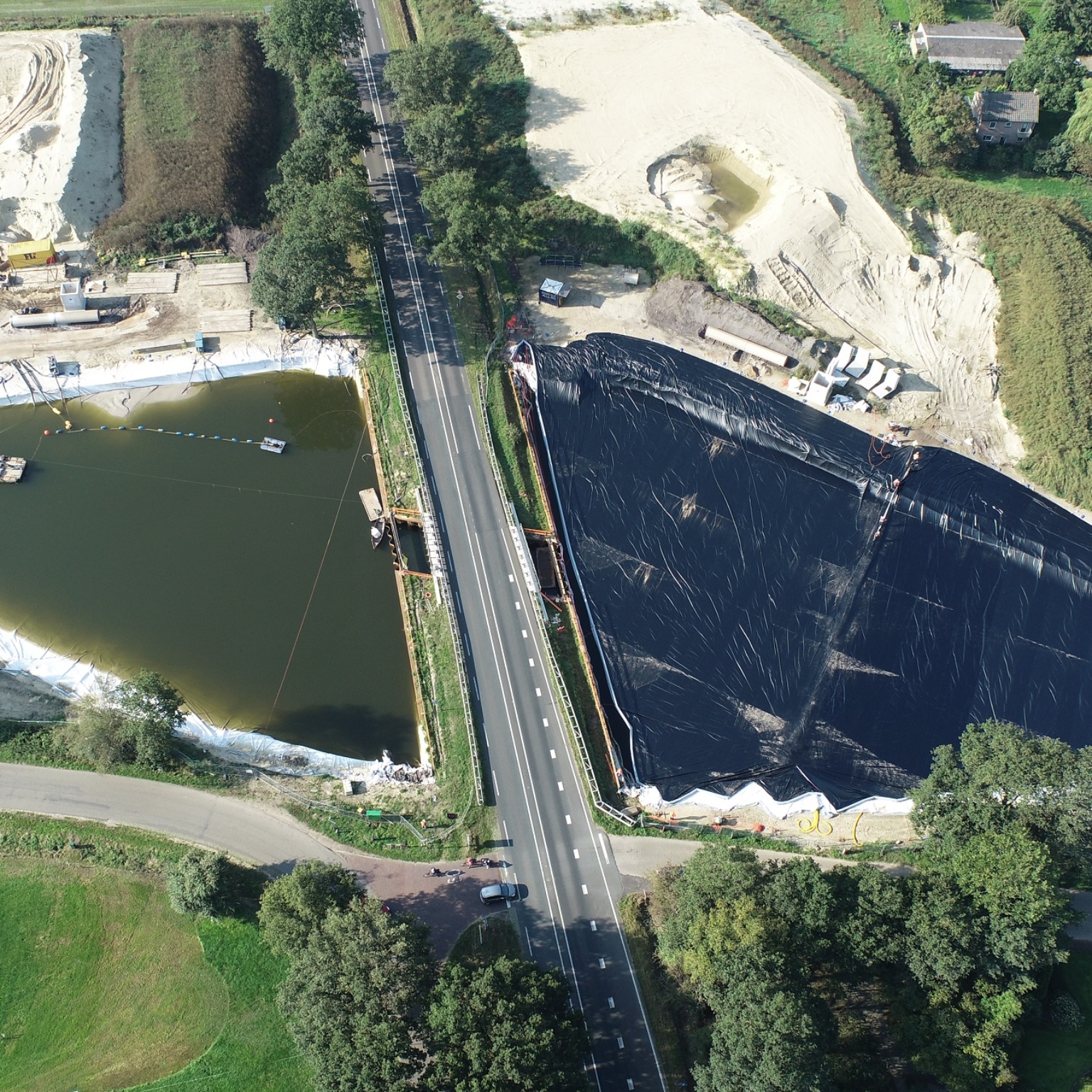 Luchtfoto N348 Ommen Raalte natte aanleg