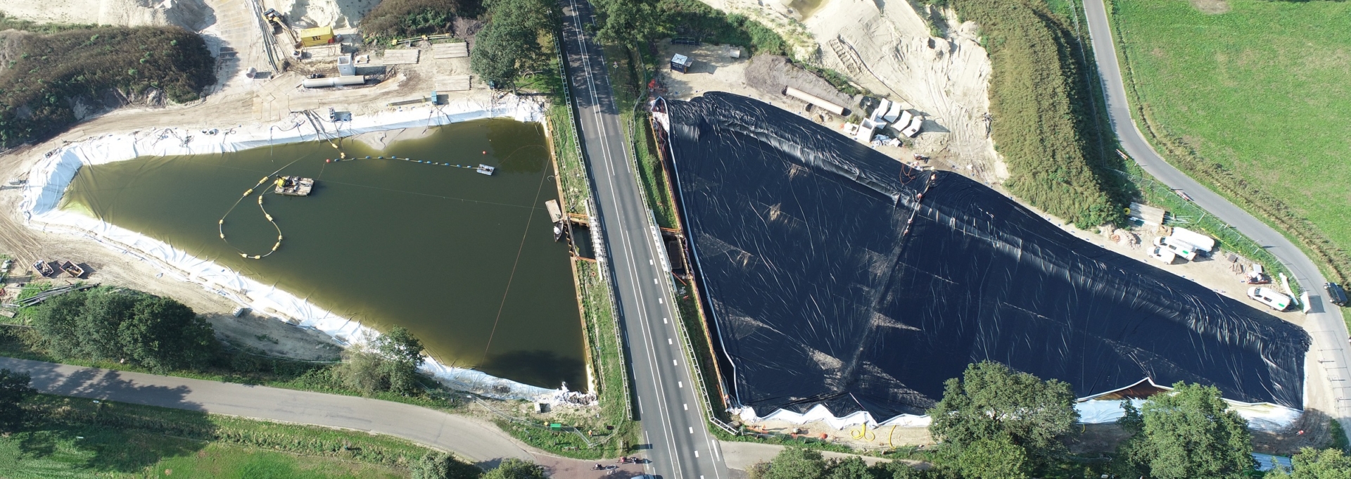 Luchtfoto N348 Ommen Raalte natte aanleg